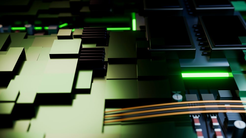 Close-up view of a circuit board.