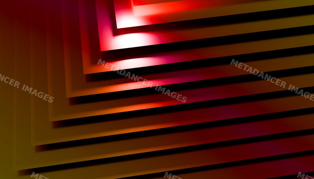 Abstract colorful layered paper art with geometric shapes and shadows