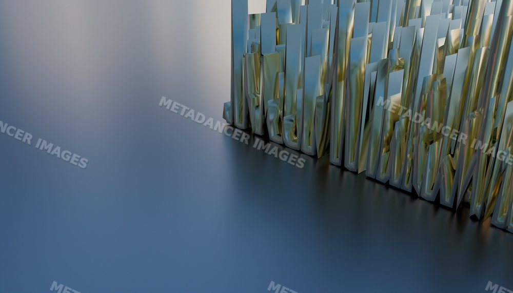 Close-up of an abstract metal structure with vertical spikes