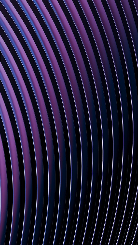 Digital illustration of smooth purple and blue curved lines forming a flowing wave pattern.