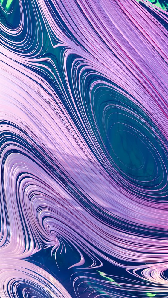 Abstract digital artwork with swirling fluid lines in vibrant purple and blue forming a dynamic flowing pattern.