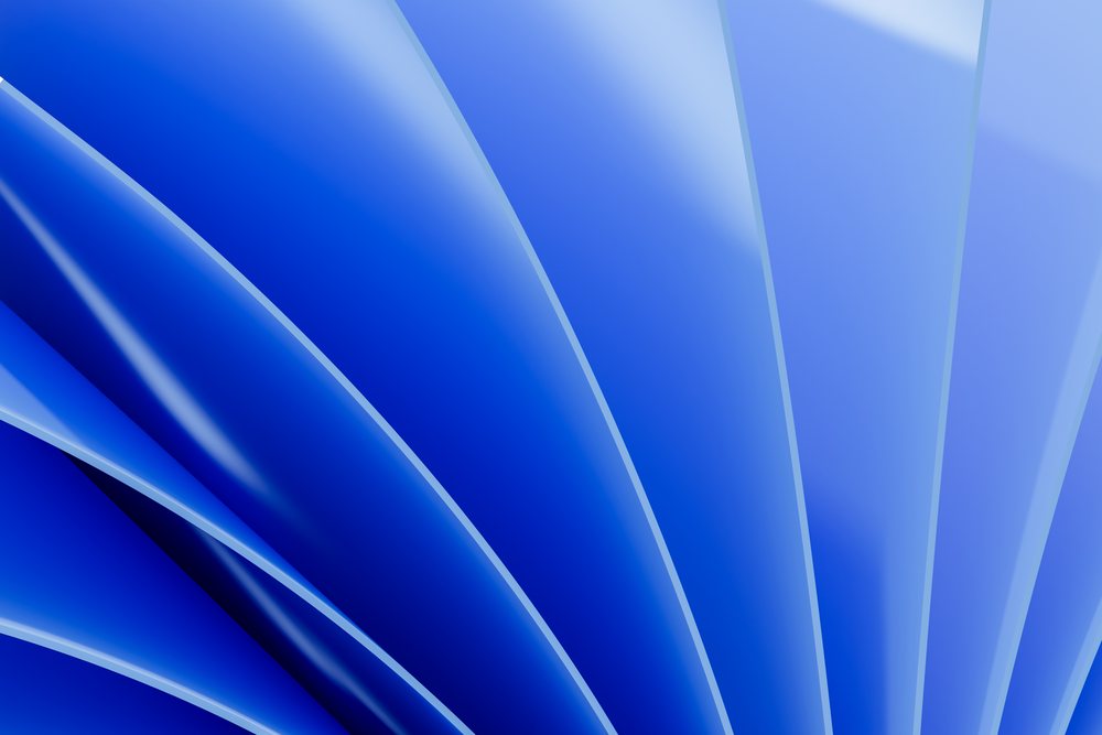 abstract smooth blue curved shapes forming a modern digital 3d render background.