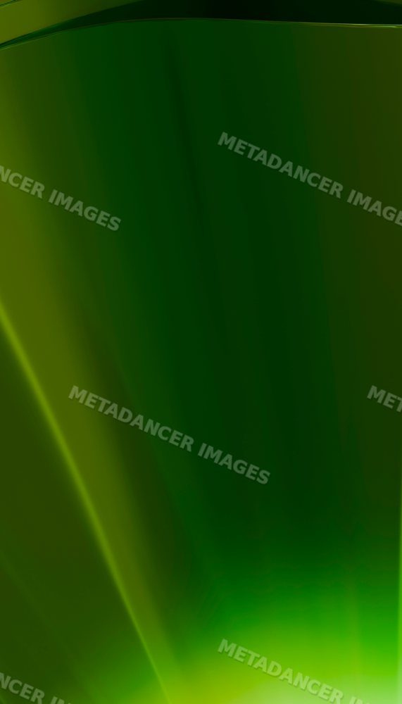 An abstract green light waves background with flowing gradient rays