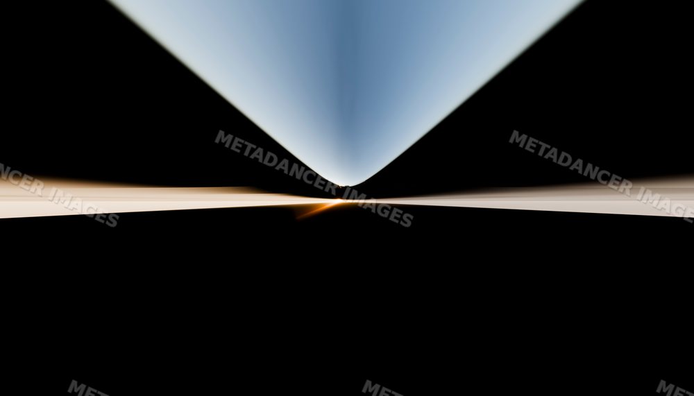 Abstract digital rendering with symmetrical gradient light beams