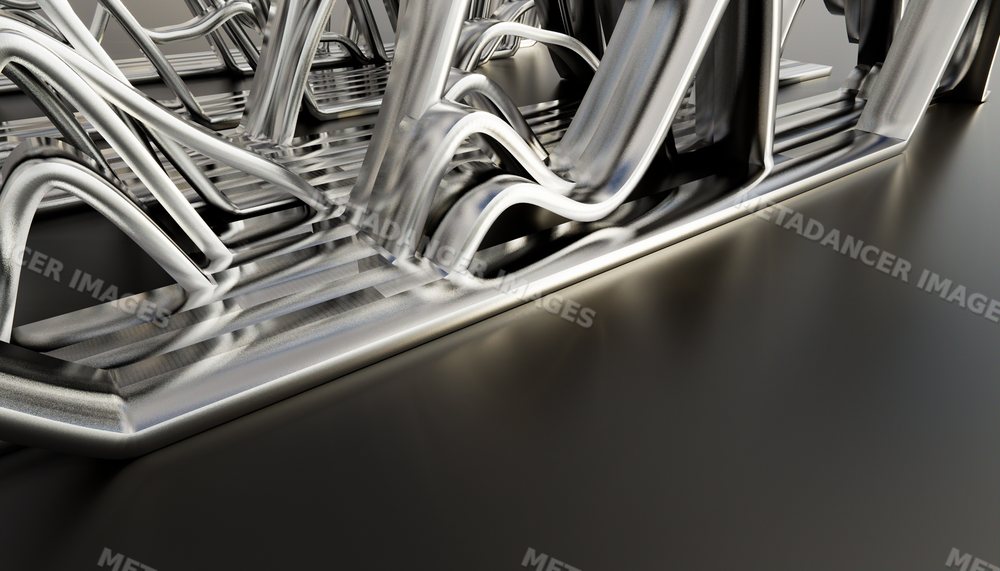 Silver metal toast rack on a dark kitchen table