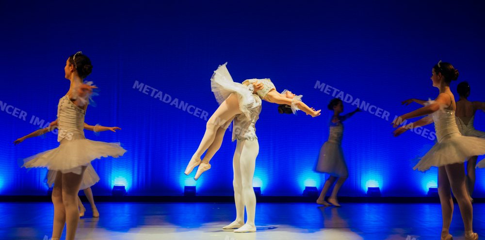 Ballet dancers perform a classical dance lift