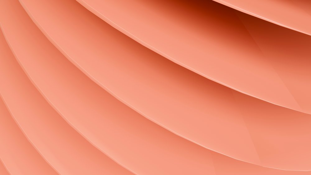 Abstract orange curved layers form a smooth flowing geometric pattern in digital art.