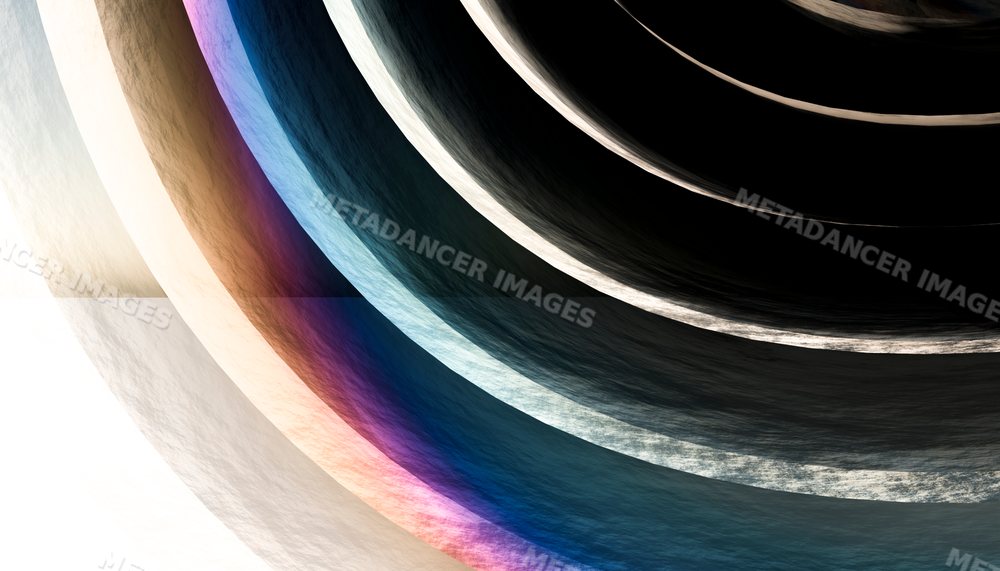 Abstract digital art with layered curved shapes and color gradient