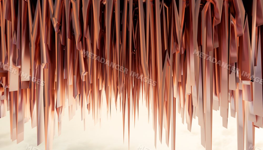 Abstract digital composition of vertical pointed spikes