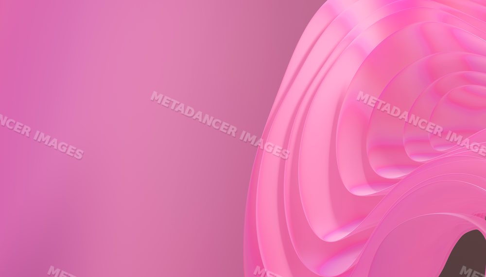 Close-up of pink abstract sculpture with smooth curved shapes