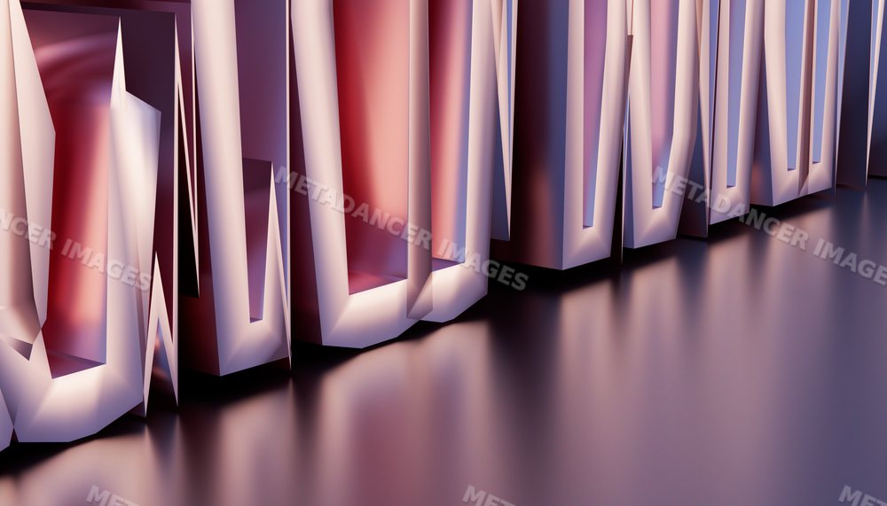 Close-up of abstract folded paper art in pink and purple tones