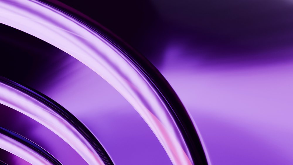 Abstract purple curved shapes with smooth glossy surfaces in a modern digital illustration.