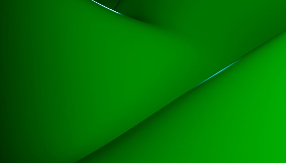 Abstract green smooth layered curved shapes creating a modern digital background.