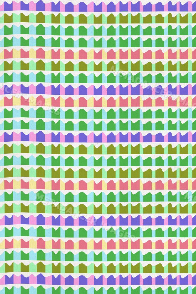 Colorful abstract digital illustration with wavy striped patterns