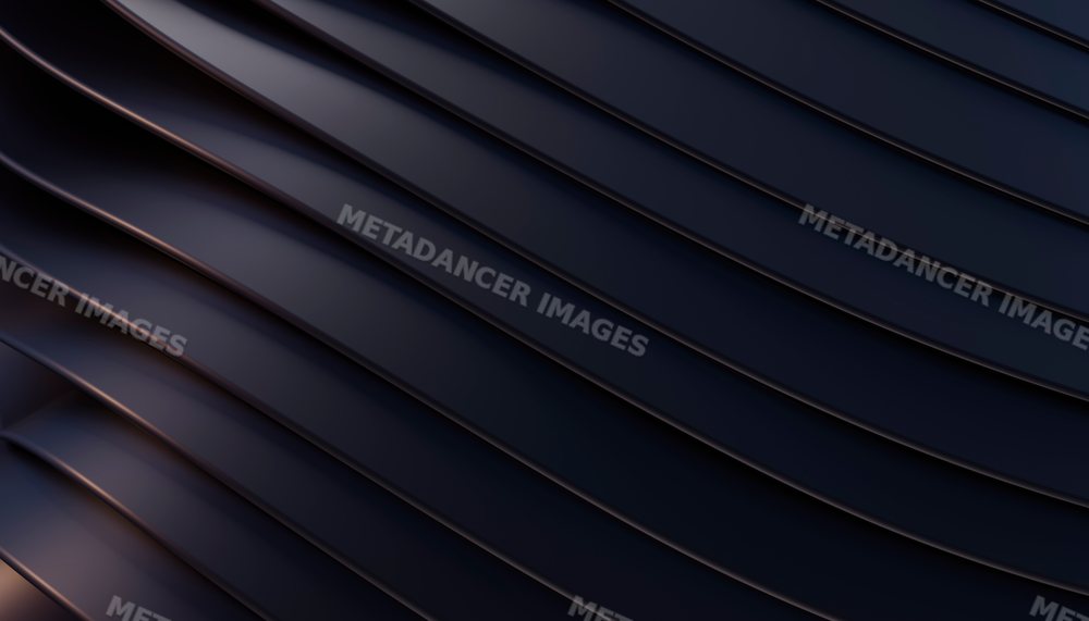 Dark abstract waves with smooth curved layers in a digital rendering