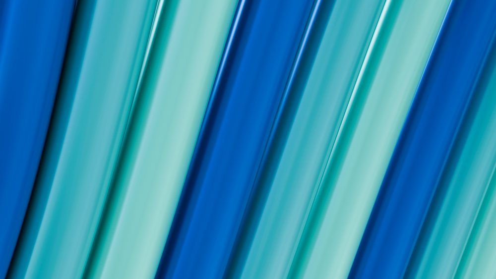 Abstract illustration showing diagonal blue and turquoise stripes forming a smooth colorful pattern.