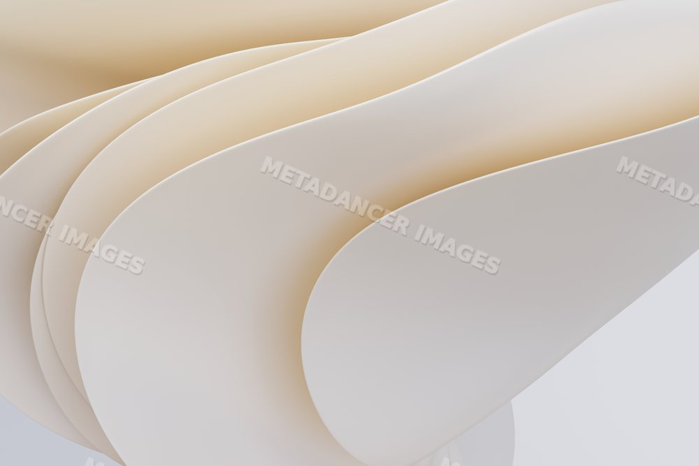 Abstract curved shapes in smooth neutral tones forming a minimalist
