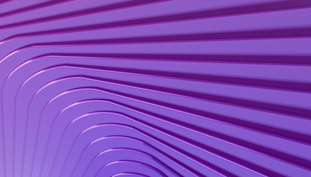 Purple abstract surface featuring smooth curved lines forming a modern wave pattern with 3D texture.