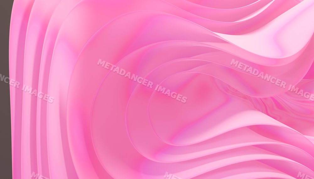 Abstract pink smooth wavy shape with fluid glossy surface design