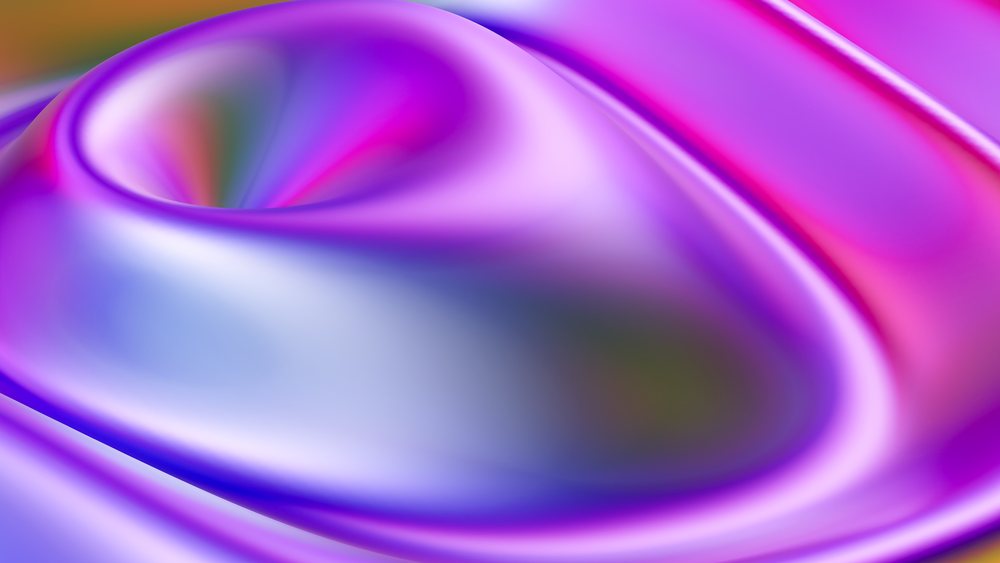 Abstract colorful digital render featuring smooth fluid curves and vibrant purple and pink gradients.