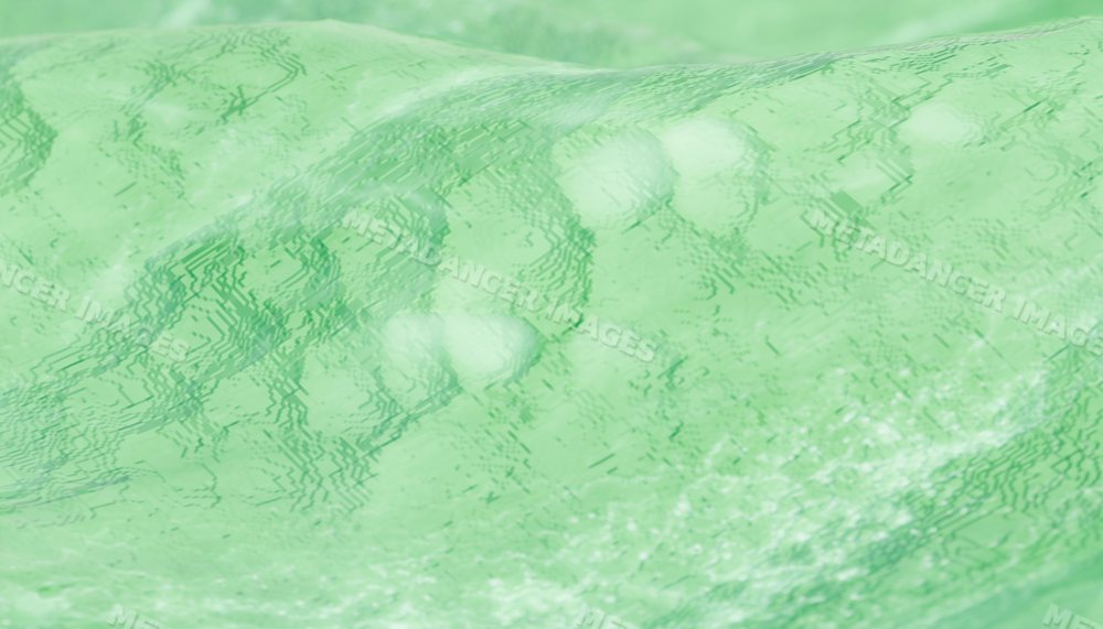 Smooth green digital wave pattern simulated