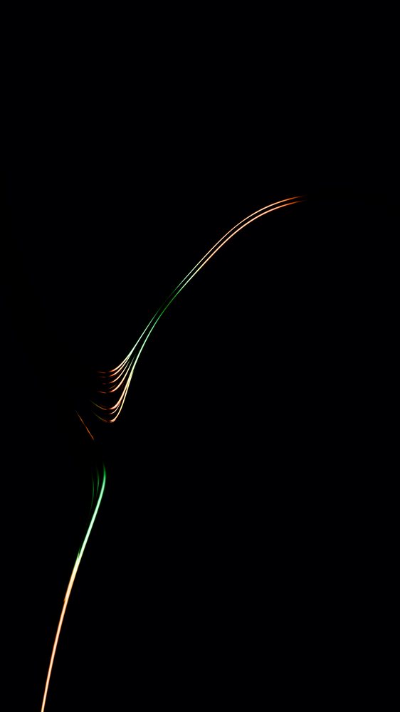 Digital abstract illustration of colorful glowing light streaks flowing over a dark background with curved lines.