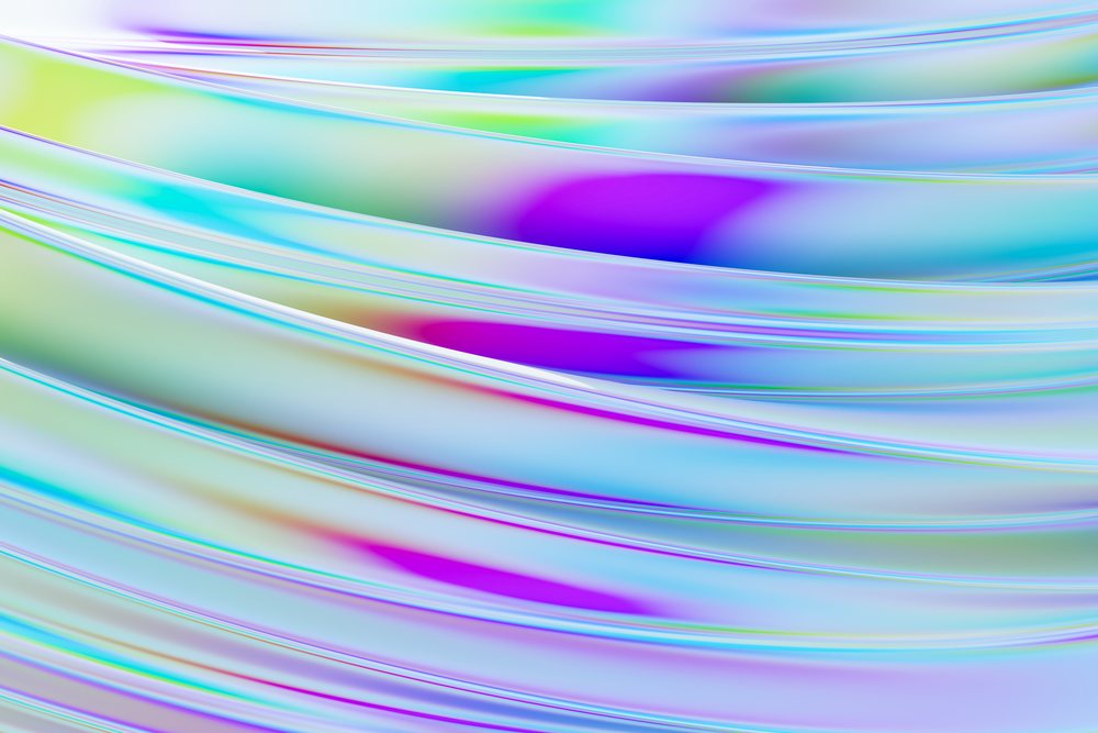 Abstract colorful waves with flowing lines and soft gradients in a digital render.