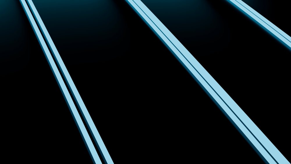 Digital artwork showing diagonal blue stripes on a black background with a clean geometric minimalist pattern.