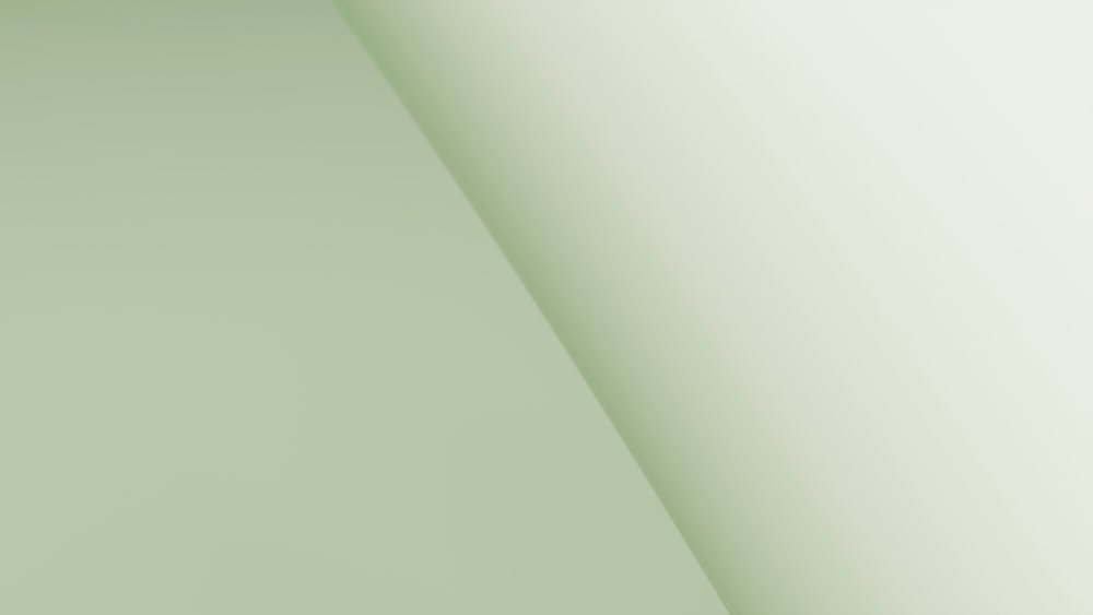 Abstract smooth curved surface with soft green and white gradient and shadow creates a minimalist modern design.
