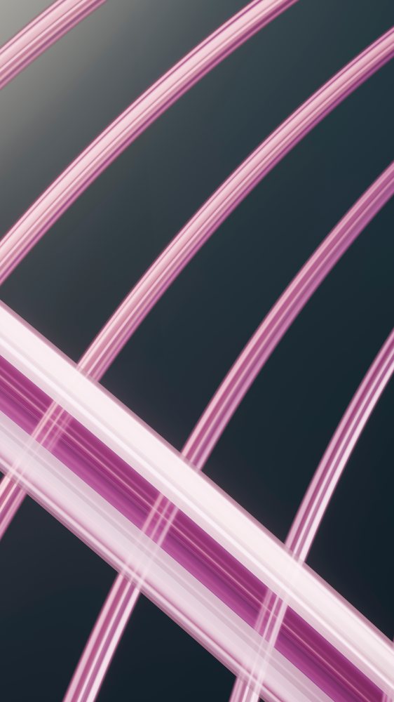 Pink glowing light trails form dynamic curved patterns on a dark background in an abstract digital art image.
