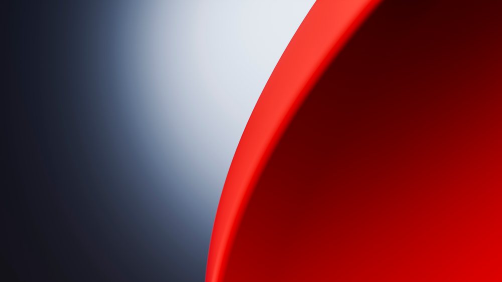 Abstract digital illustration featuring a vibrant red curved shape on a smooth blue gradient background.