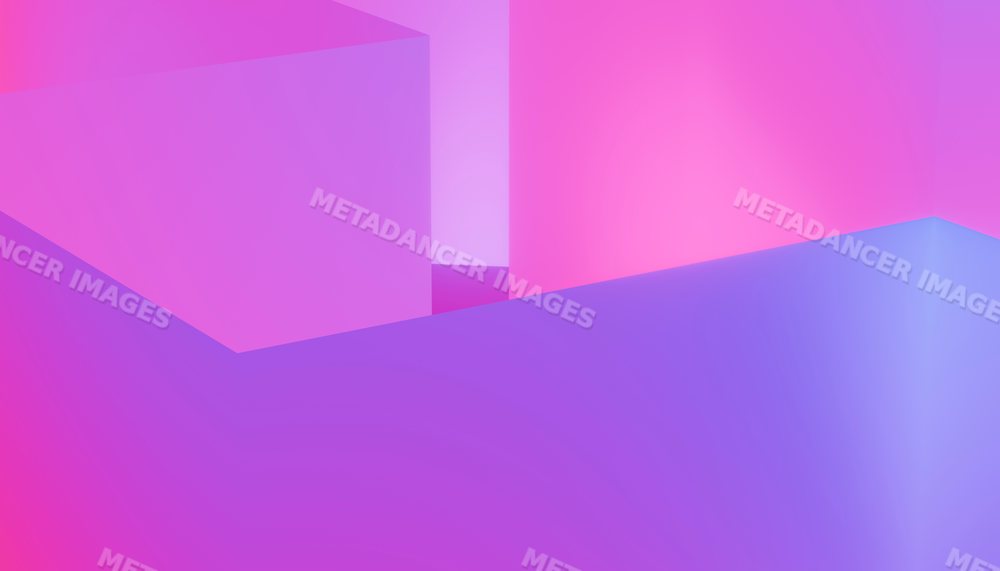 Abstract 3d geometric shapes with vibrant gradient lighting