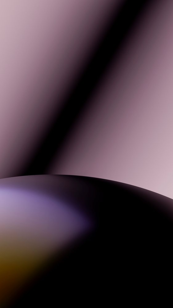 Abstract digital illustration featuring smooth curved shapes with purple and pink gradient and dark shadows.