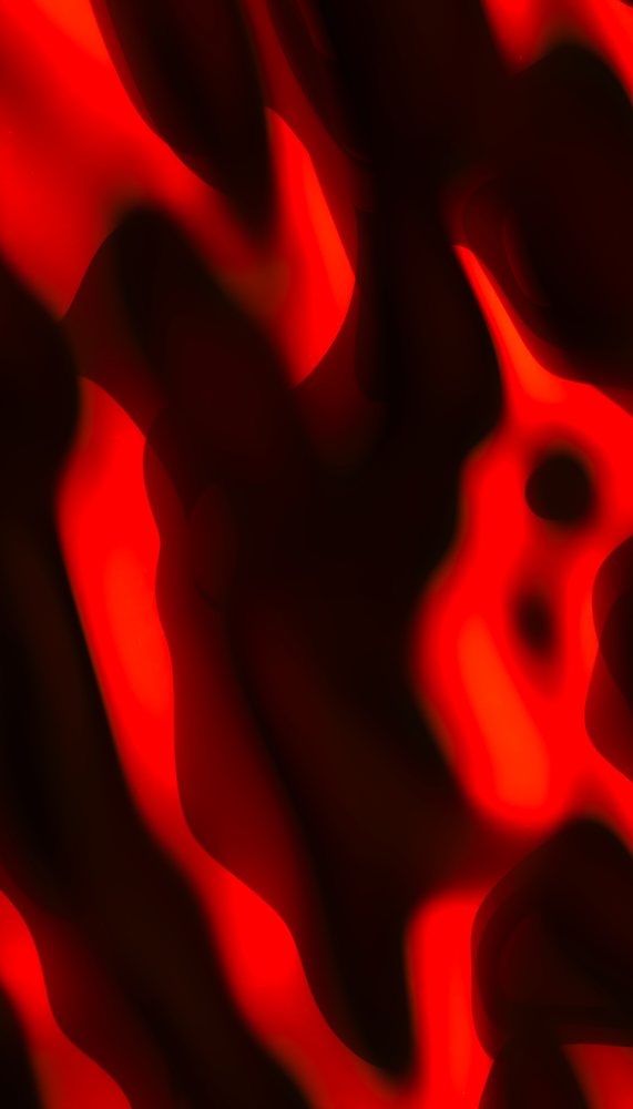 Abstract fluid red and black organic shapes with glowing effect and smooth contours on a dark background.