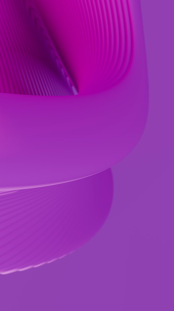 Purple 3D smooth flowing curved ribbons form a modern digital wave-like design background.