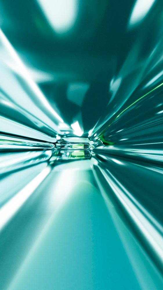 Abstract illustration of a smooth reflective transparent glass tube.