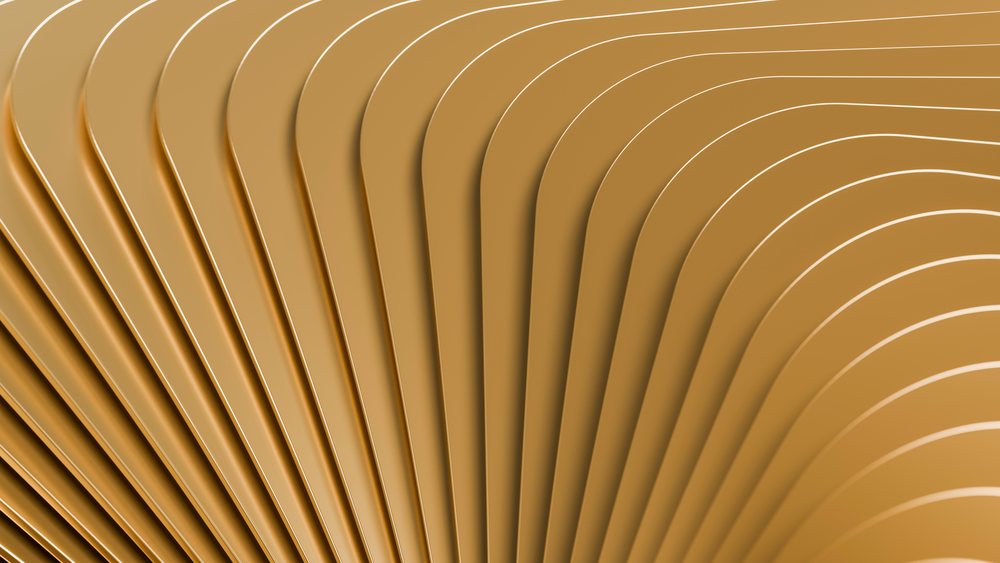 Abstract curved layered shapes create a symmetrical brown pattern with smooth texture inspired by modern decorative design.