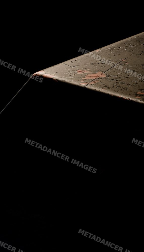 Close-up view of rusty metal corner with peeling paint and corrosion