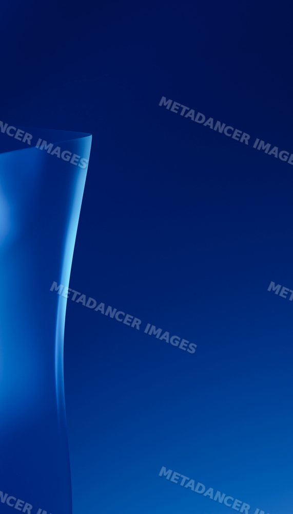 Abstract smooth blue curved shape with gradient background