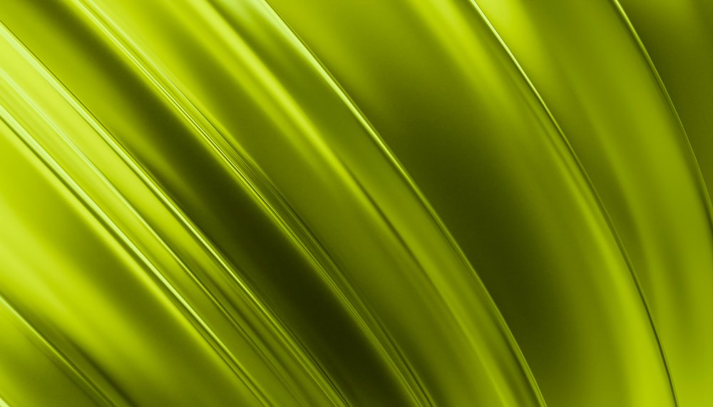 Abstract green digital illustration featuring flowing curved lines on a smooth textured surface creating a dynamic pattern.
