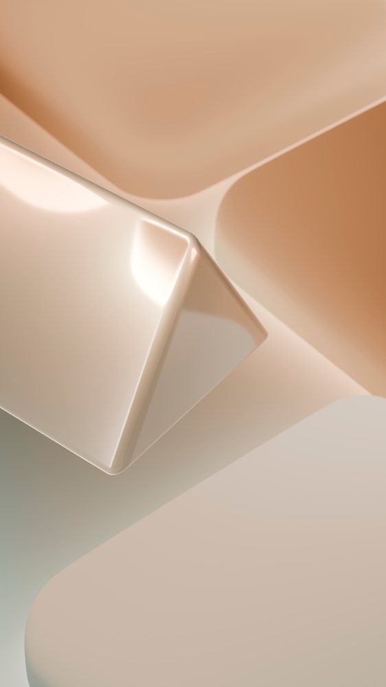 Abstract close-up featuring smooth beige curved shapes with soft light and shadow in a minimalist style.