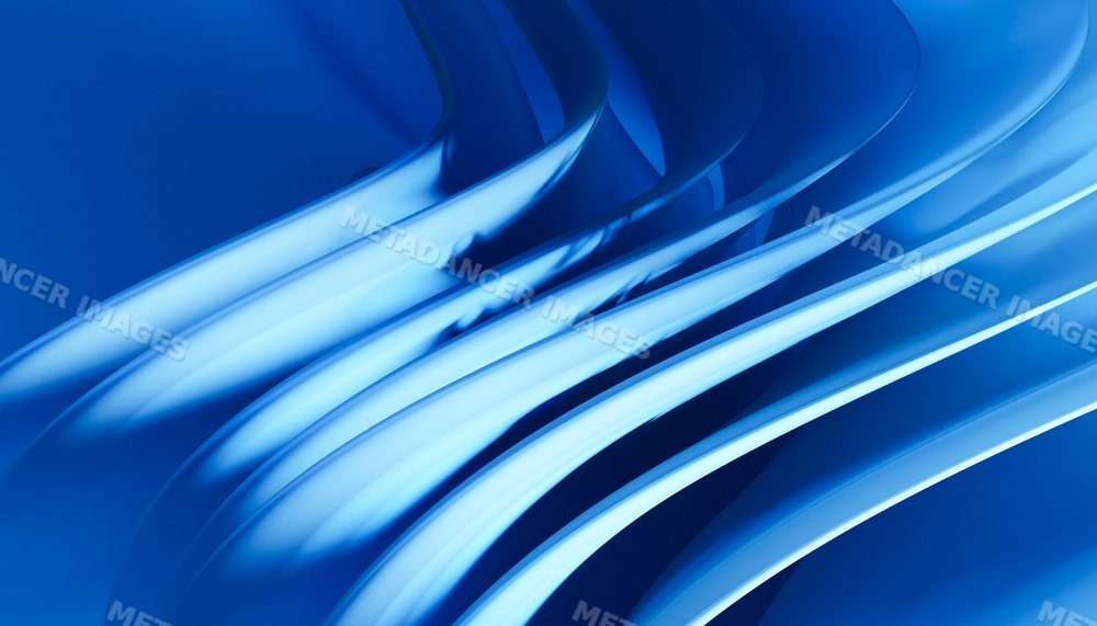 Abstract smooth blue flowing curves create a modern fluid design