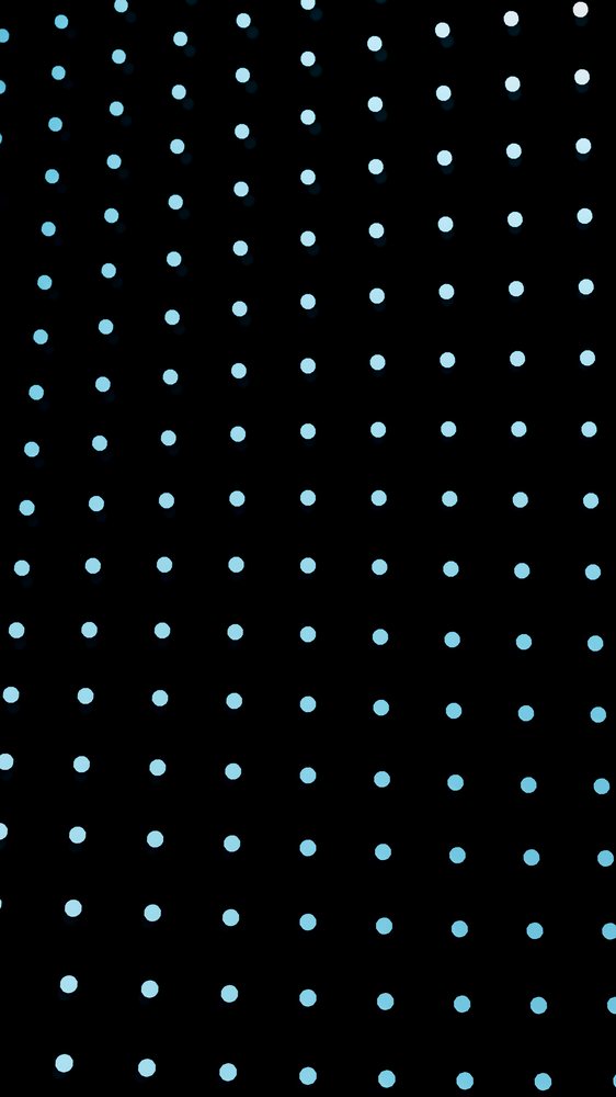 Blue dots form a repeating gradient pattern on a black background in a digital abstract illustration.