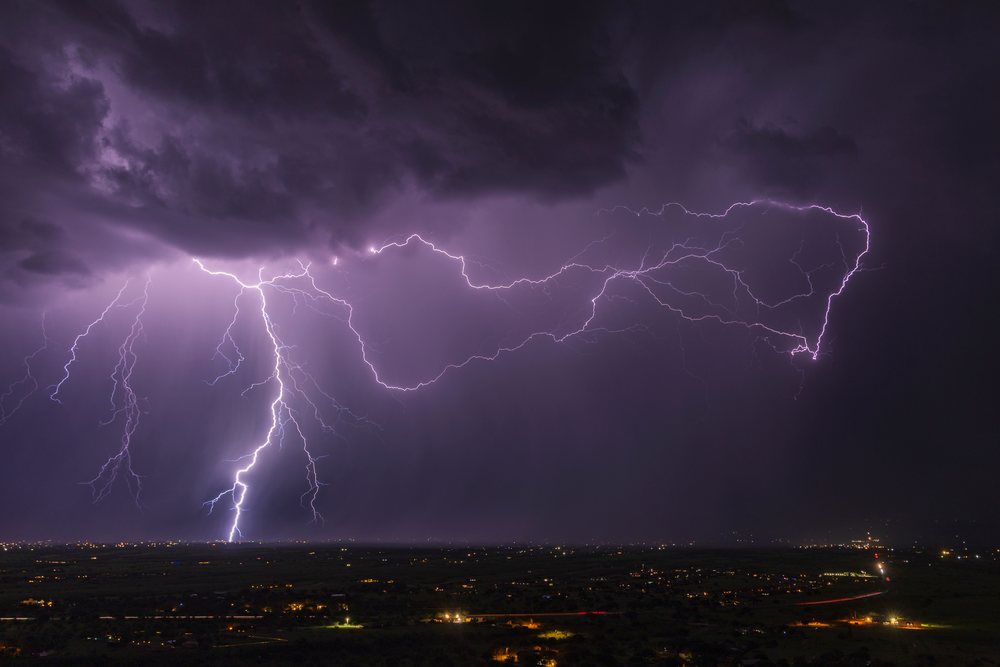 Lightning from Our Lady of the Sierras (Cerro de la Virgen).