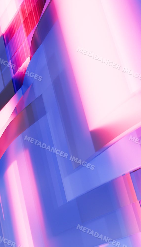 Colorful abstract digital artwork with pink and blue geometric shapes