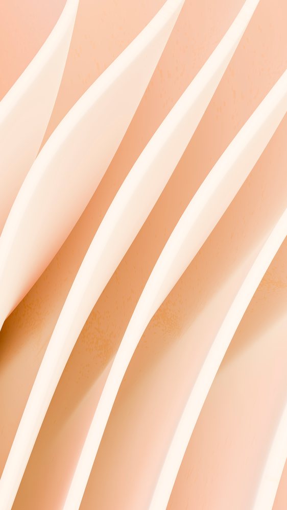 Abstract smooth cream-colored curved lines forming a flowing wavy pattern with fluid shapes and smooth texture.