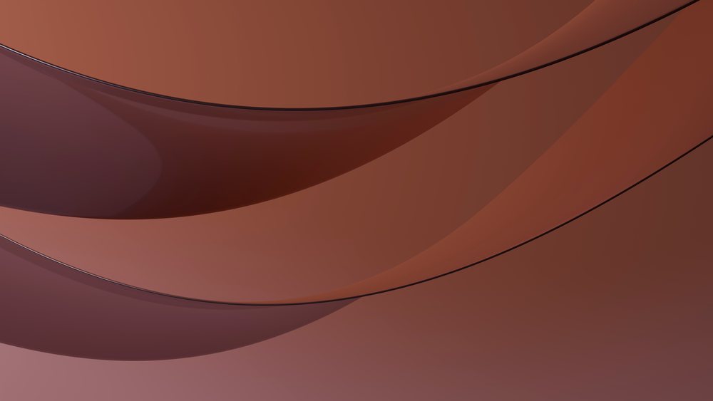 Abstract brown curved shapes form smooth flowing layers with soft shadows in a minimalistic modern design.