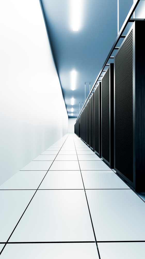 Corridor in a modern data center.