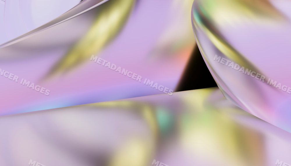 Abstract close-up of smooth colorful iridescent shapes