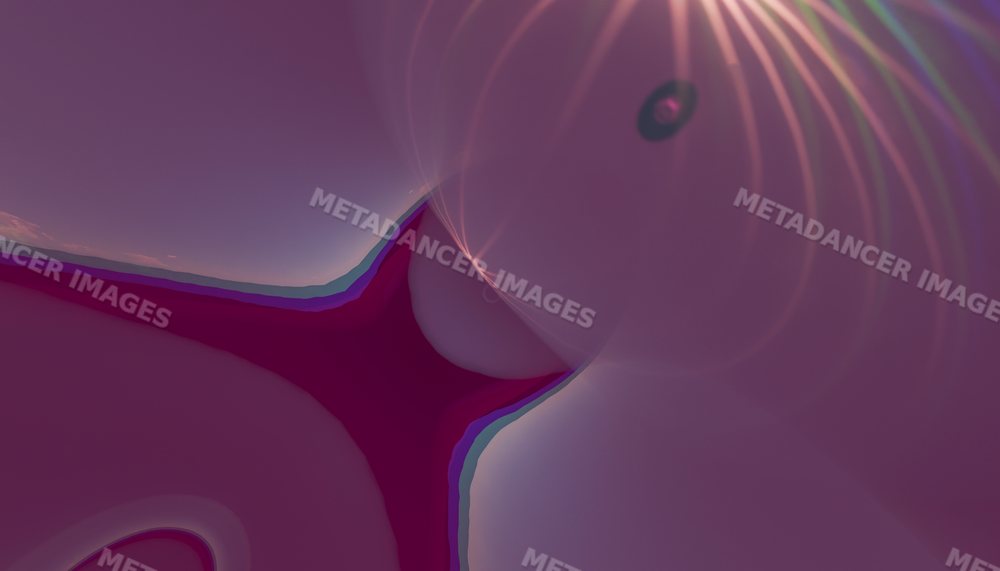 Abstract digital art with glowing purple spheres and smooth curves